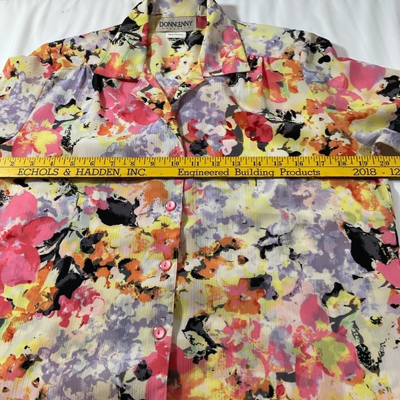 Donn Kenny Classics Short Sleeve Polyester Button Up Collared Blouse Sz S J63 - Picture 6 of 7
